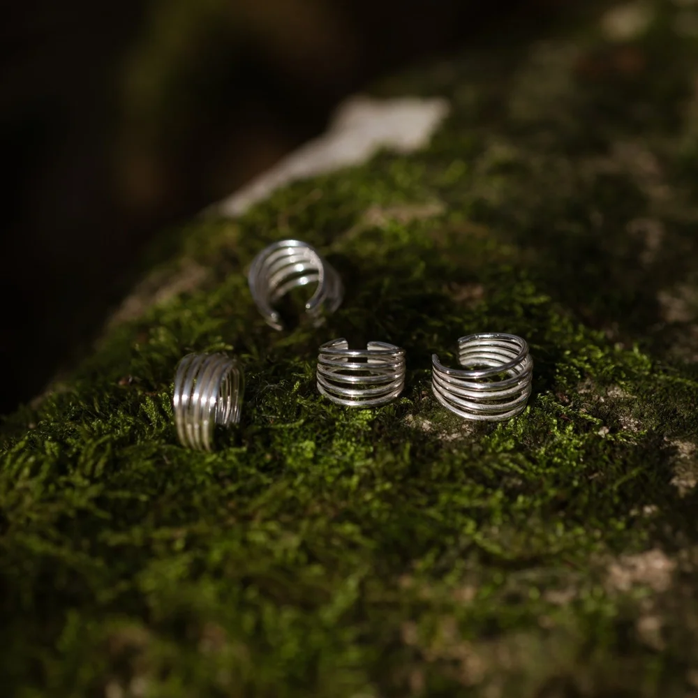 Rhizo silver ear cuff