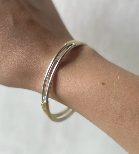 Silver & brass bangle