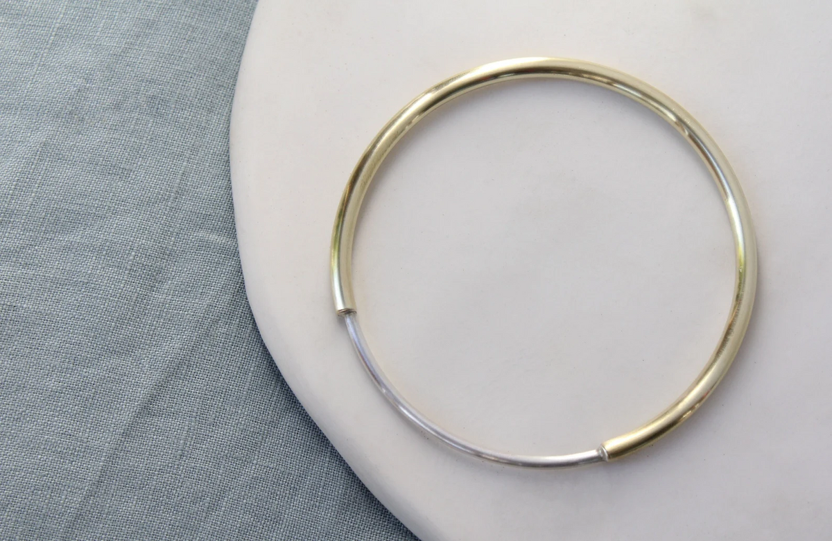 Silver & brass bangle