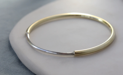 Silver & brass bangle