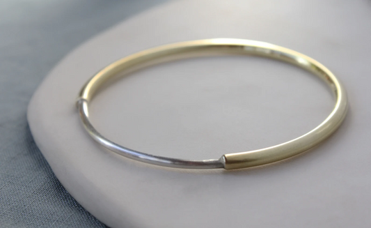 Silver & brass bangle