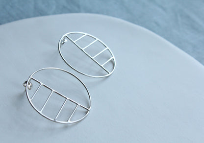 Large Silver Geo Studs
