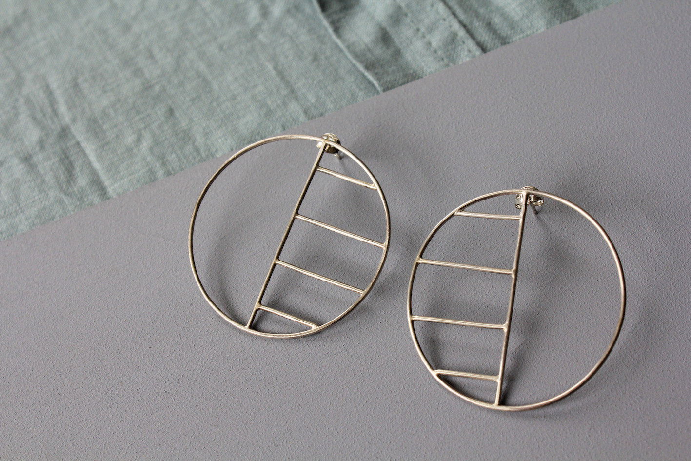 Large Silver Geo Studs