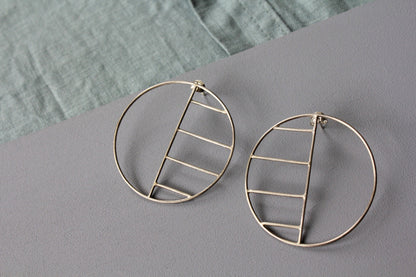 Large Silver Geo Studs