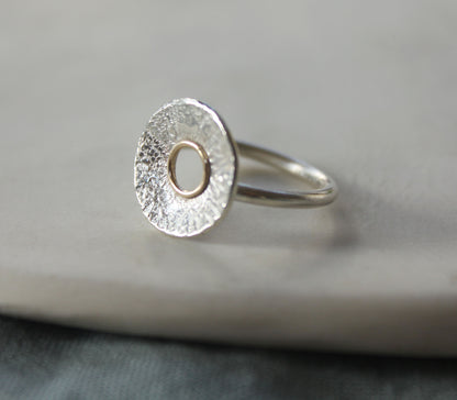 Silver and Gold Donut Ring