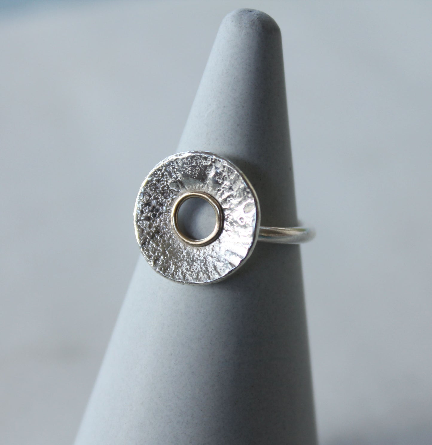 Silver and Gold Donut Ring