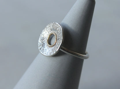 Silver and Gold Donut Ring