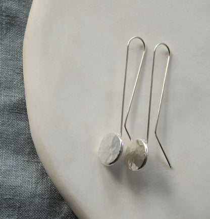 Large Silver Drop Earrings
