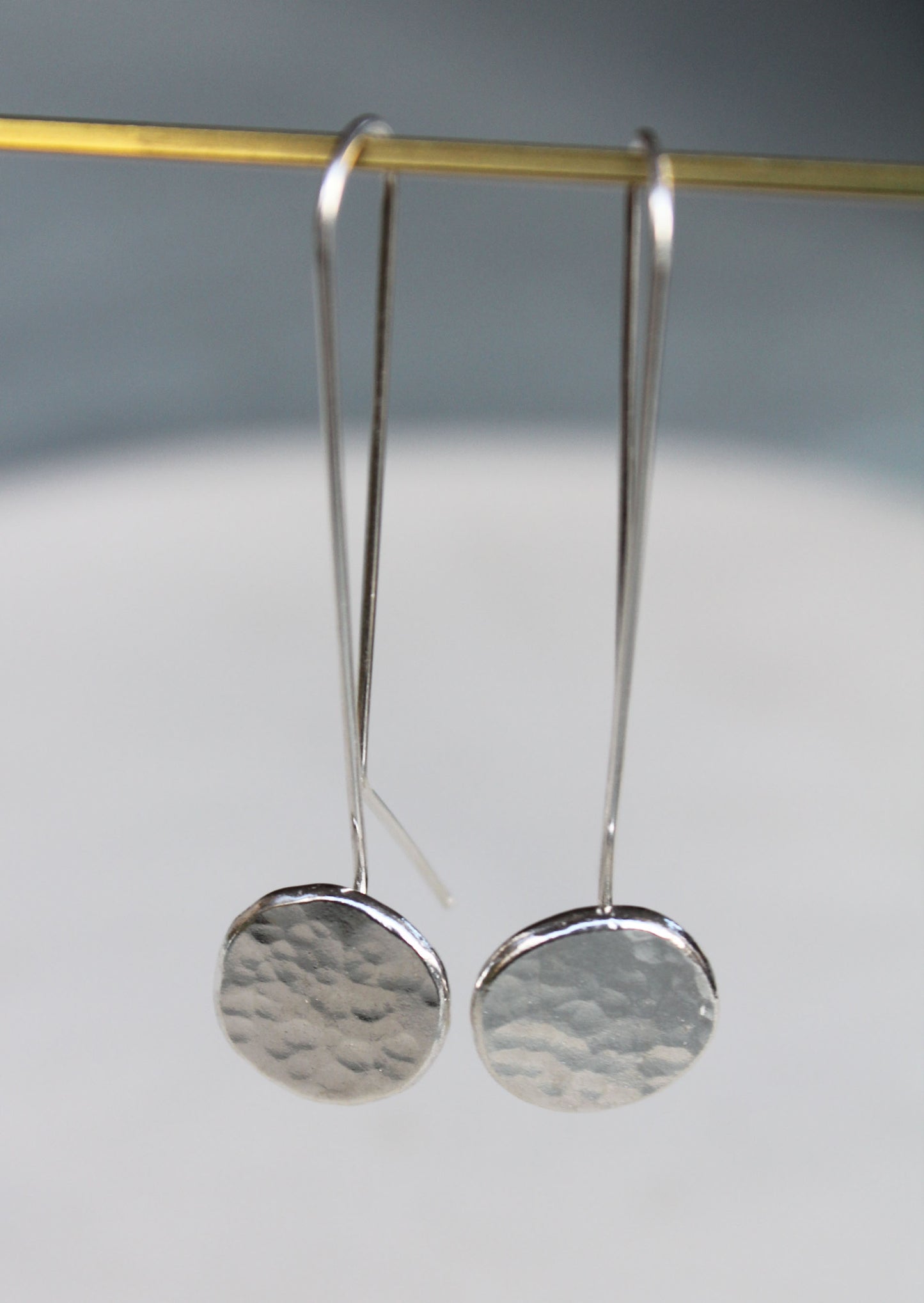Large Silver Drop Earrings