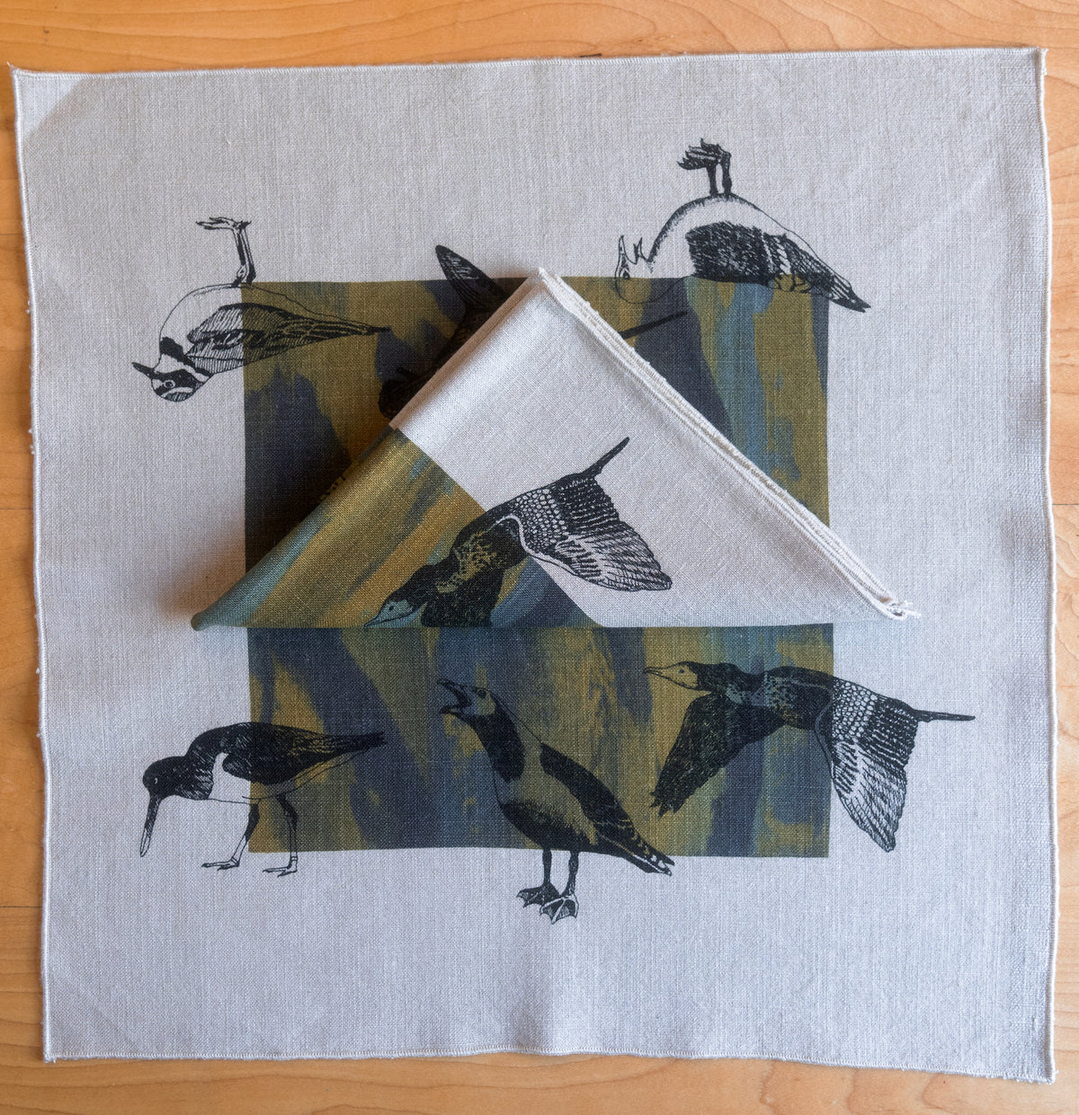Linen napkin - seabirds