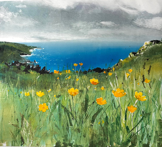 'Buttercups Above Bosigran Castle' Print