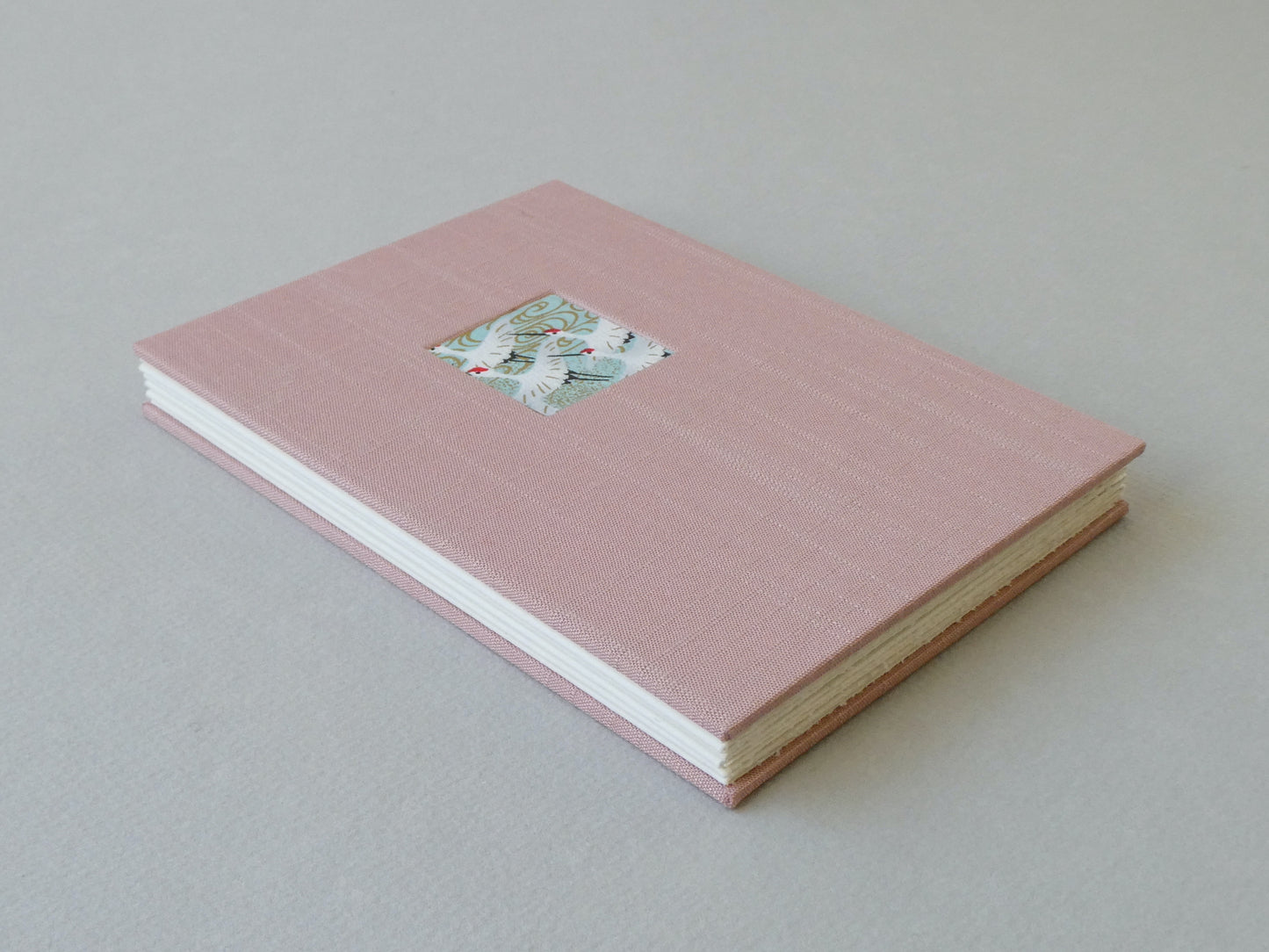 Silk and Chiyogami Concertina Watercolour Sketchbook - Rose