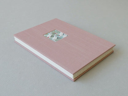 Silk and Chiyogami Concertina Watercolour Sketchbook - Rose