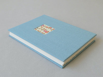 Linen and Chiyogami Concertina Watercolour Sketchbook - Blue