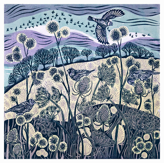 Field of Gold Murmuration Unframed