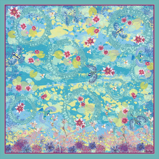 'Luxurious handmade square silk scarf'