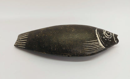 'Dark Fish' stoneware sculpture