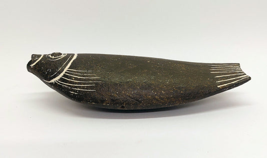 'Dark Fish' stoneware sculpture