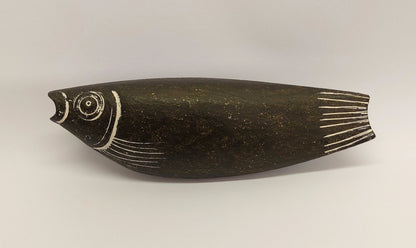 'Dark Fish' stoneware sculpture