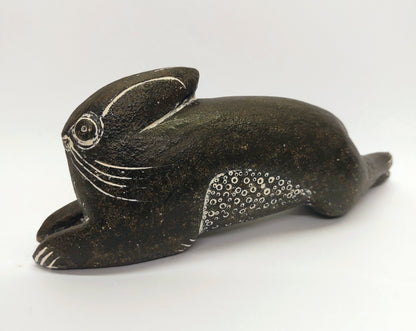 'Dark Hare' stoneware sculpture