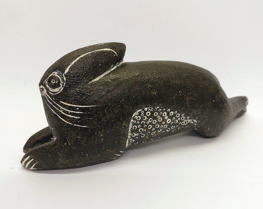'Dark Hare' stoneware sculpture