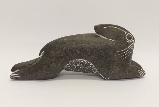 'Dark Hare' stoneware sculpture