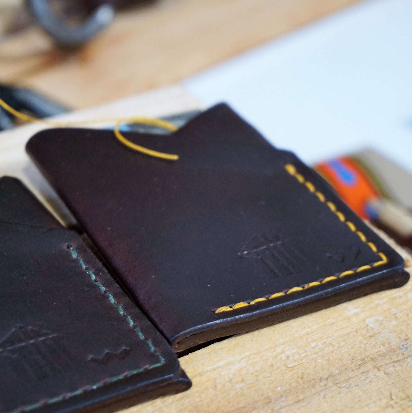 Hand Stitched Leather Card/ Notes Holder