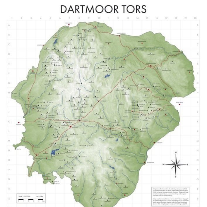 Dartmoor Tors Map