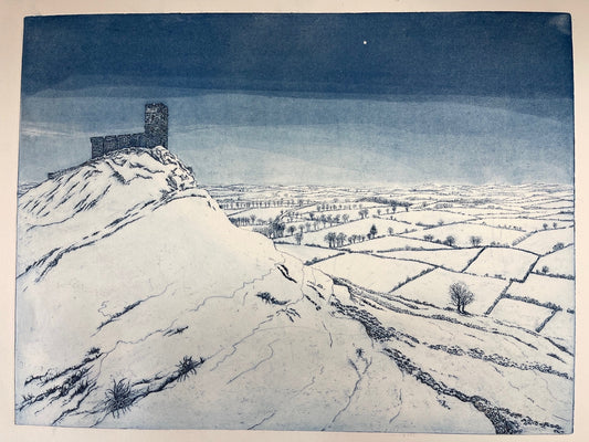 'Dartmoor Snow, Brentor' unframed print