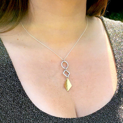 Geo circle square pendant