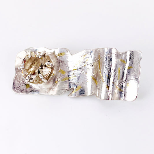 Expanded Skies, Sun Over High Moor Citrine Brooch