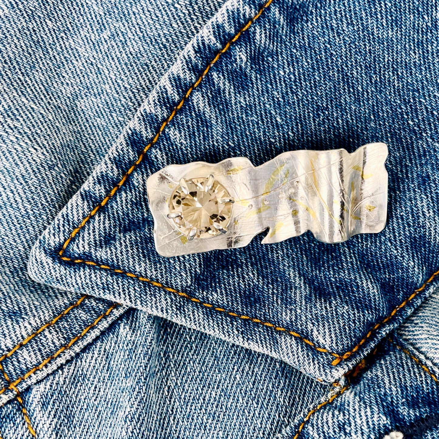 Expanded Skies, Sun Over High Moor Citrine Brooch