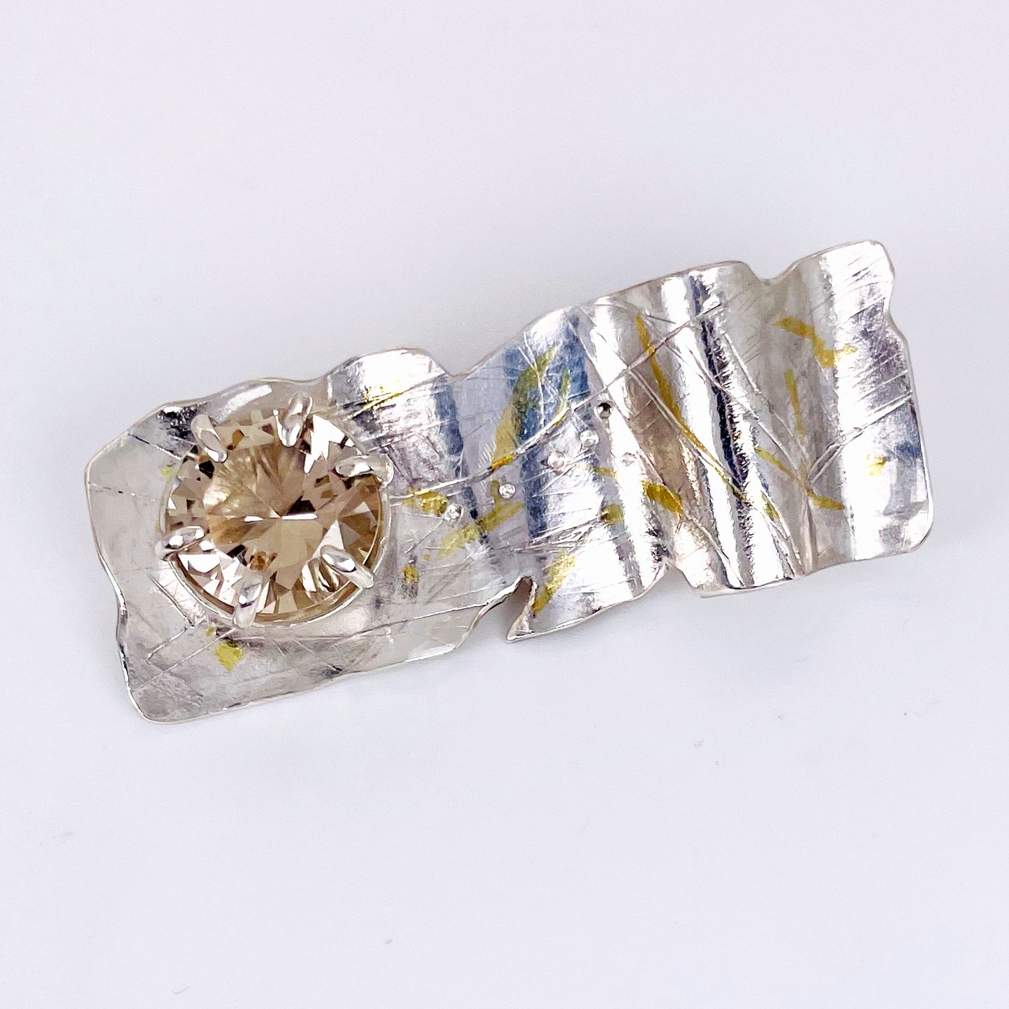 Expanded Skies, Sun Over High Moor Citrine Brooch