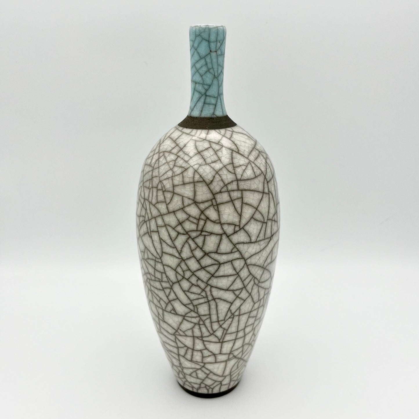 Narrow Light Turquoise White Bottle