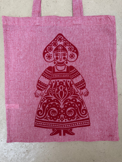 Folk Print  - Recycled Cotton Tote Bag