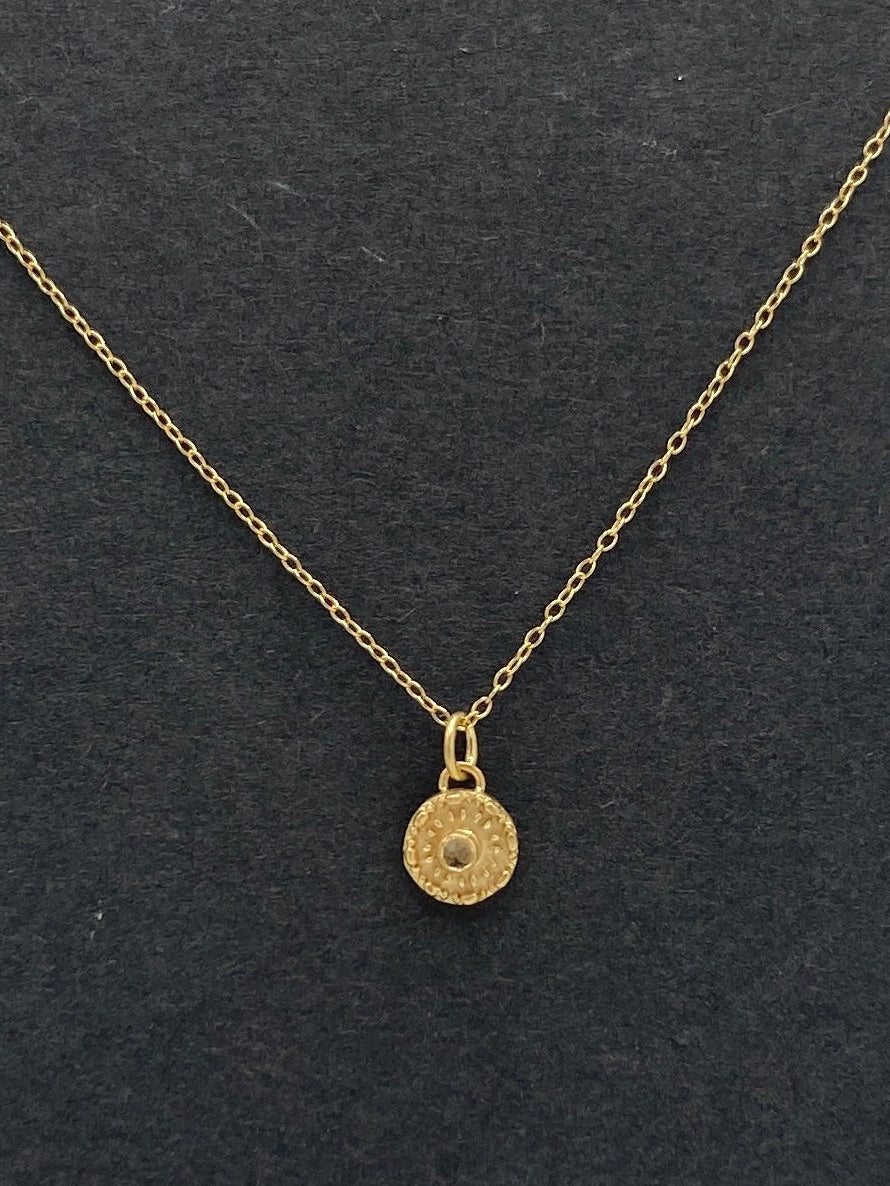 Mini Mandala Pendant - Gold Vermeil with Citrine