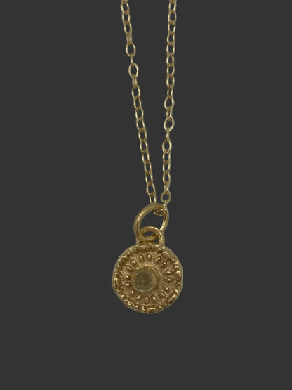 Mini Mandala Pendant - Gold Vermeil with Citrine