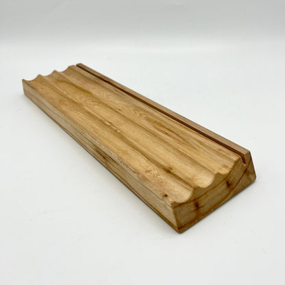 Elm Wood Fluted Pencil & Card Tray