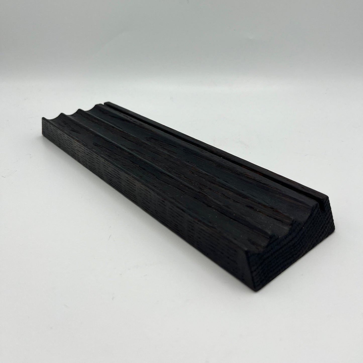 Charred Oak - Wood Fluted Pencil & Card Tray