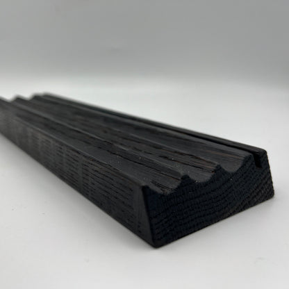 Charred Oak - Wood Fluted Pencil & Card Tray
