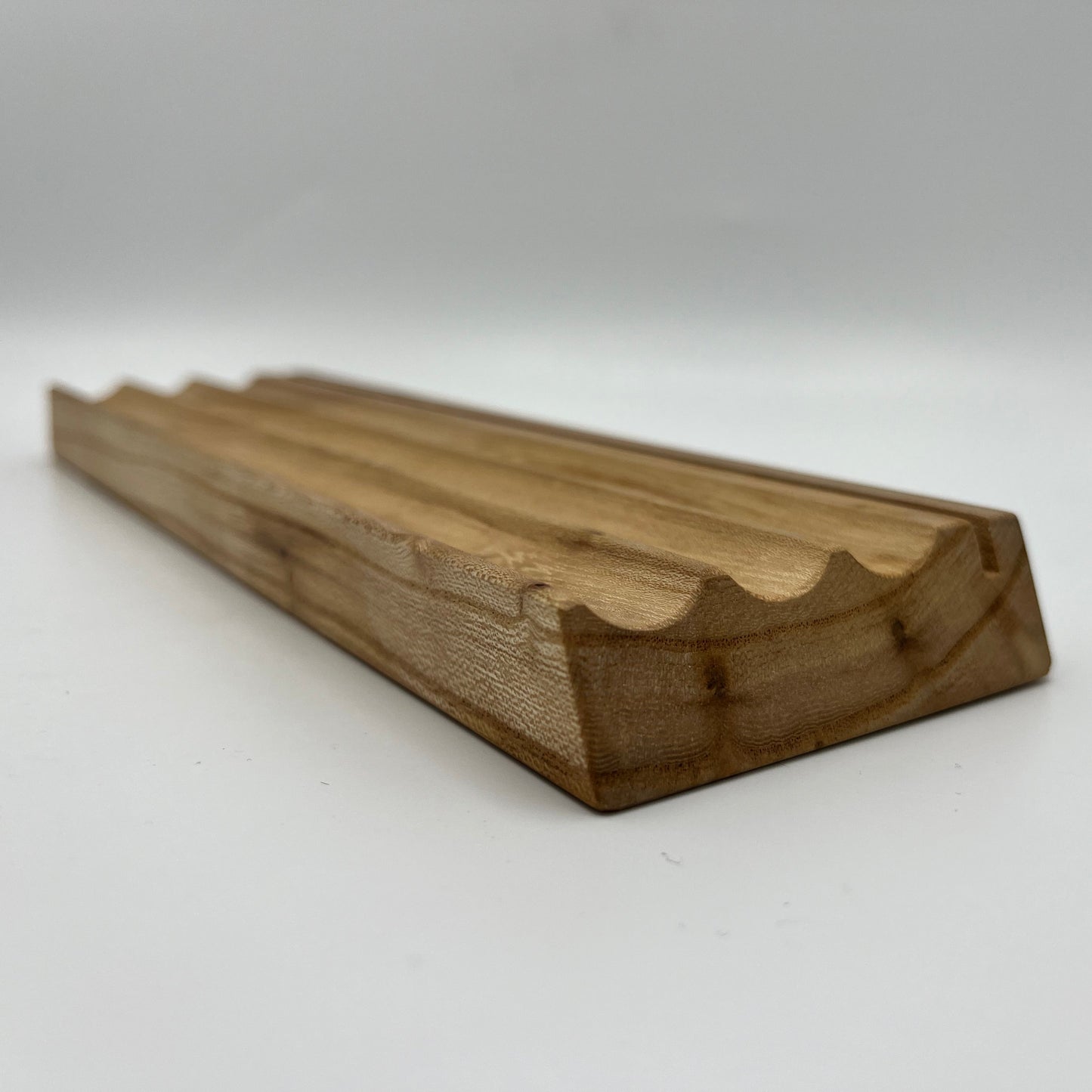 Elm Wood Fluted Pencil & Card Tray