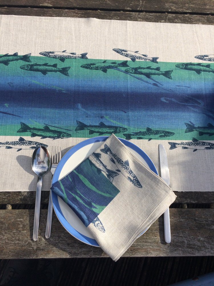 Linen napkin - fish