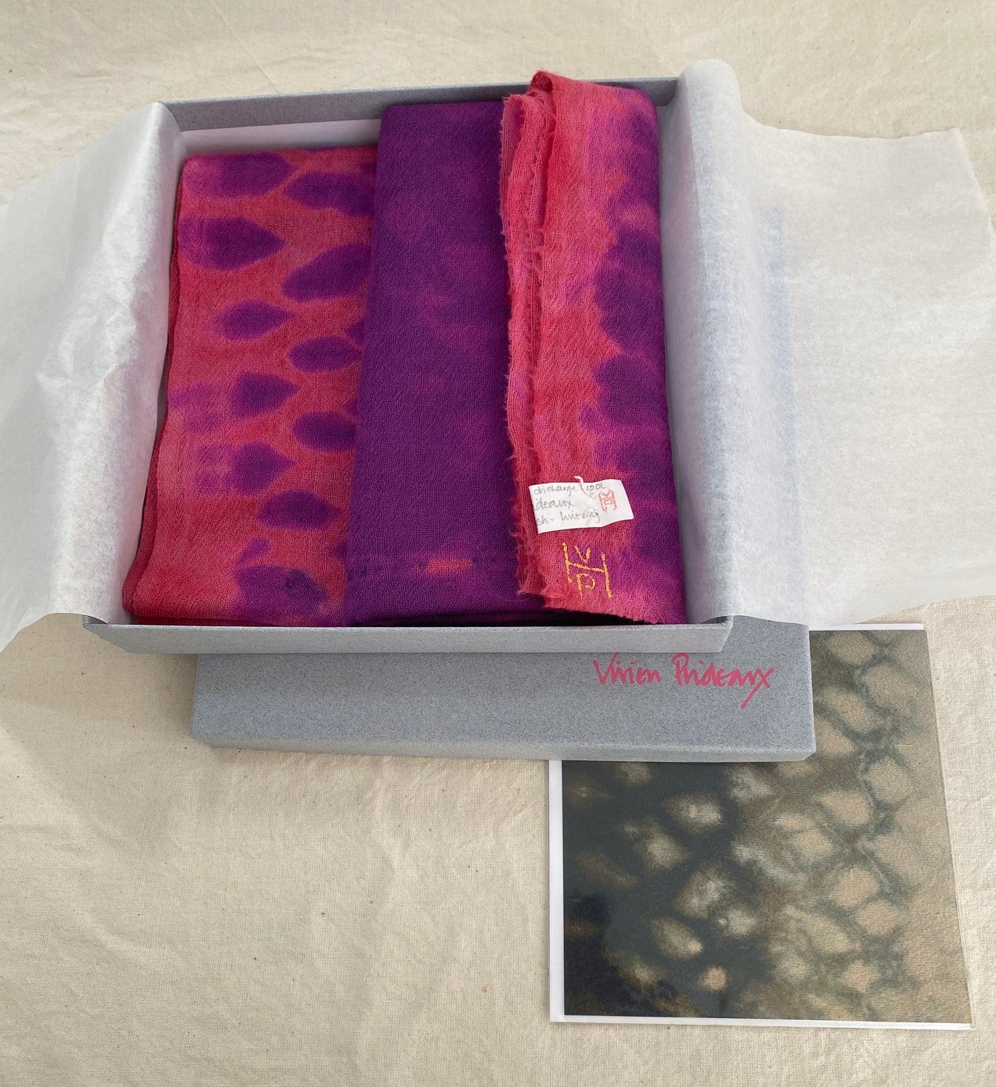 Fine wool Logwood + Indigo Shibori Scarf