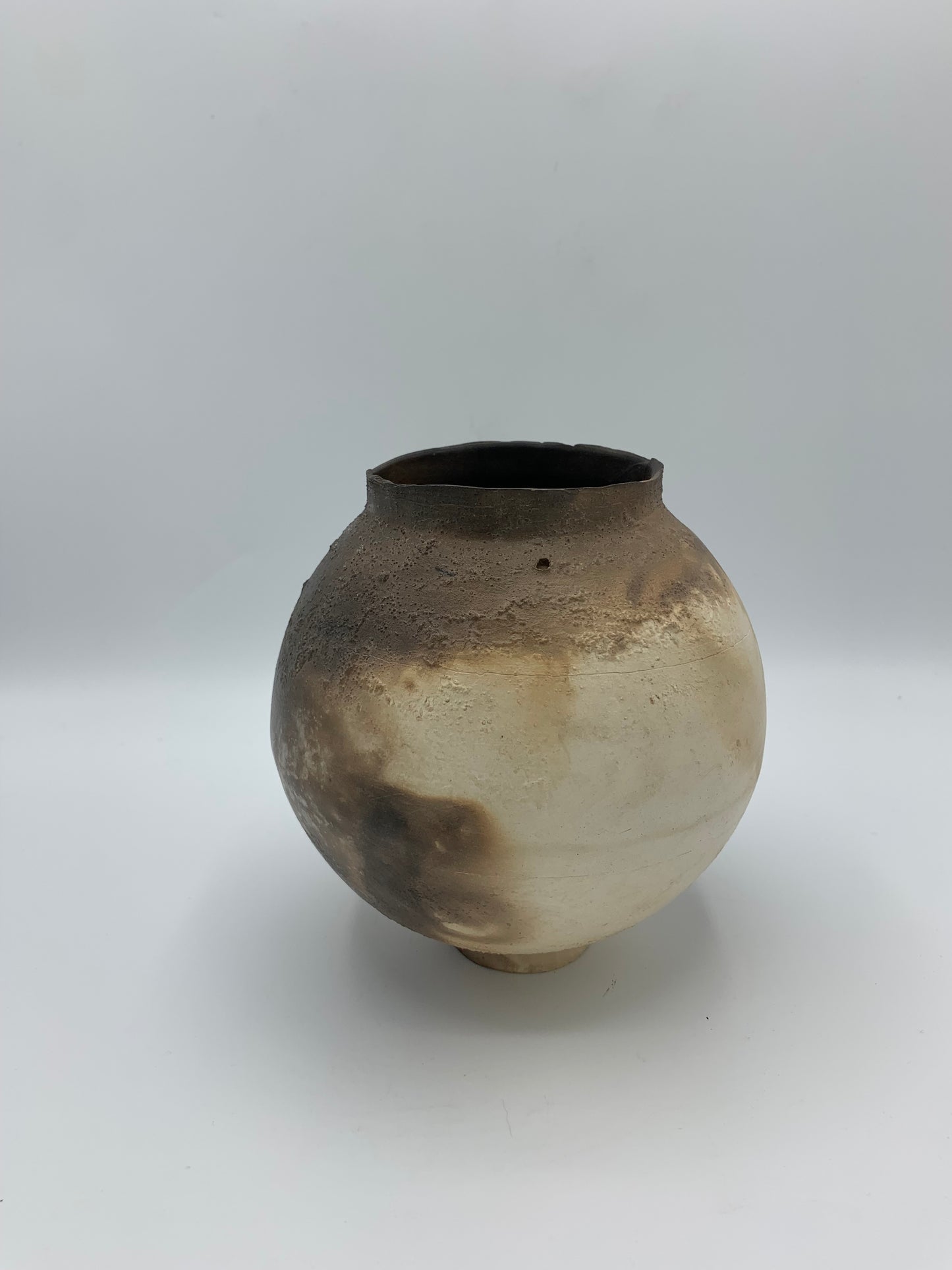 Clay Smoked 'Moon' Jar