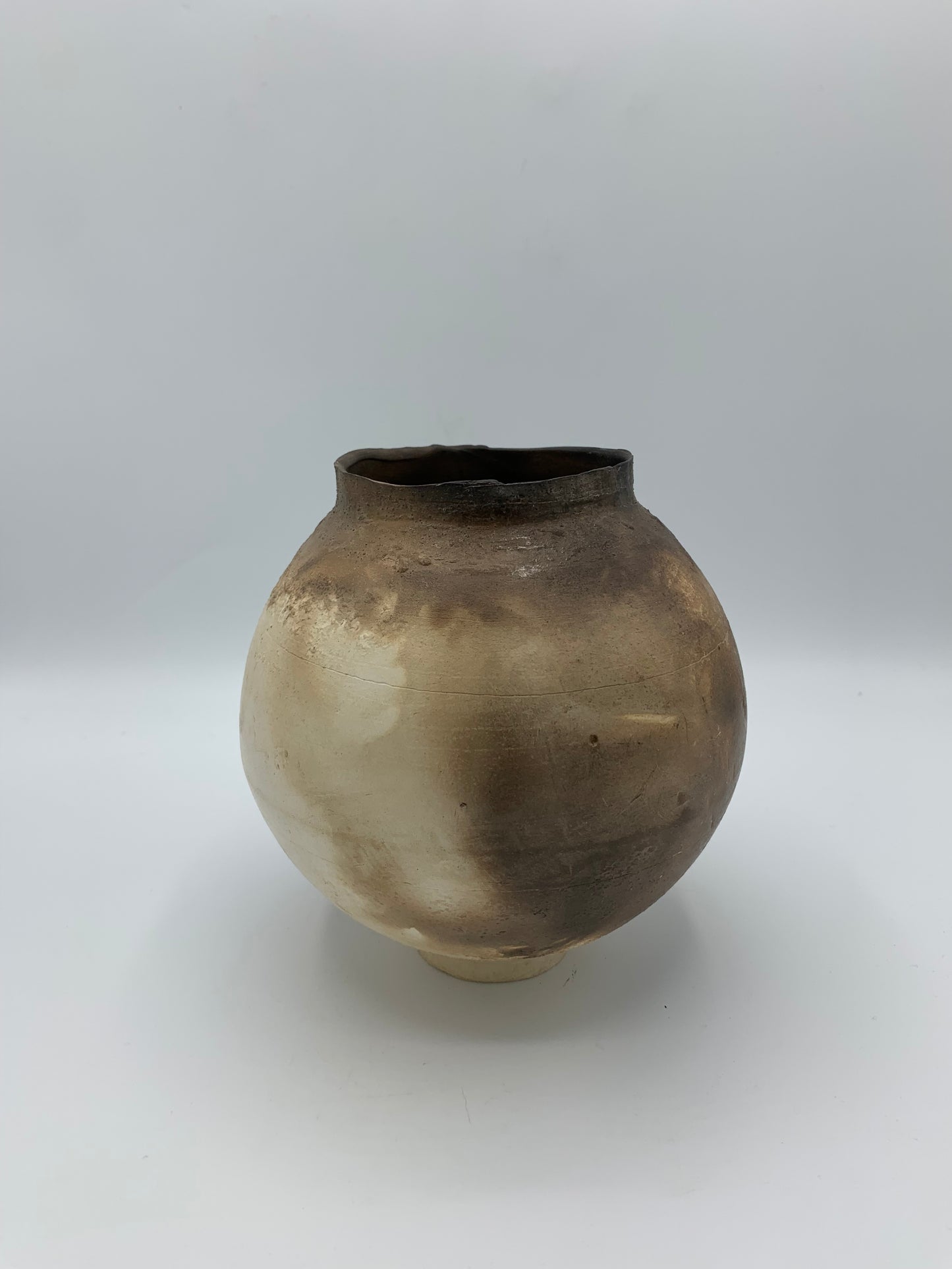 Clay Smoked 'Moon' Jar