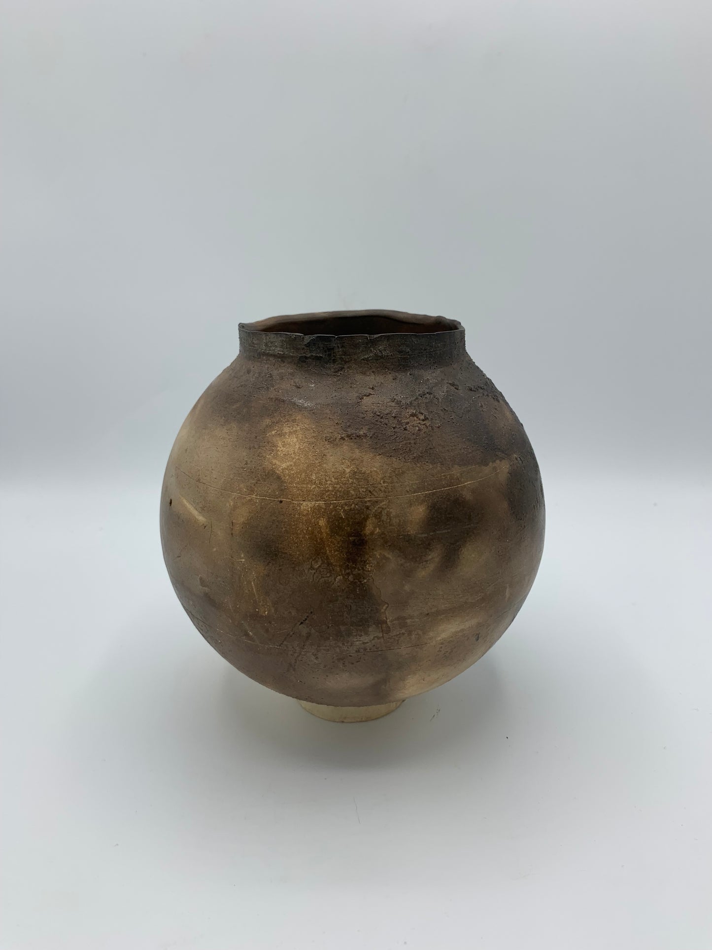 Clay Smoked 'Moon' Jar