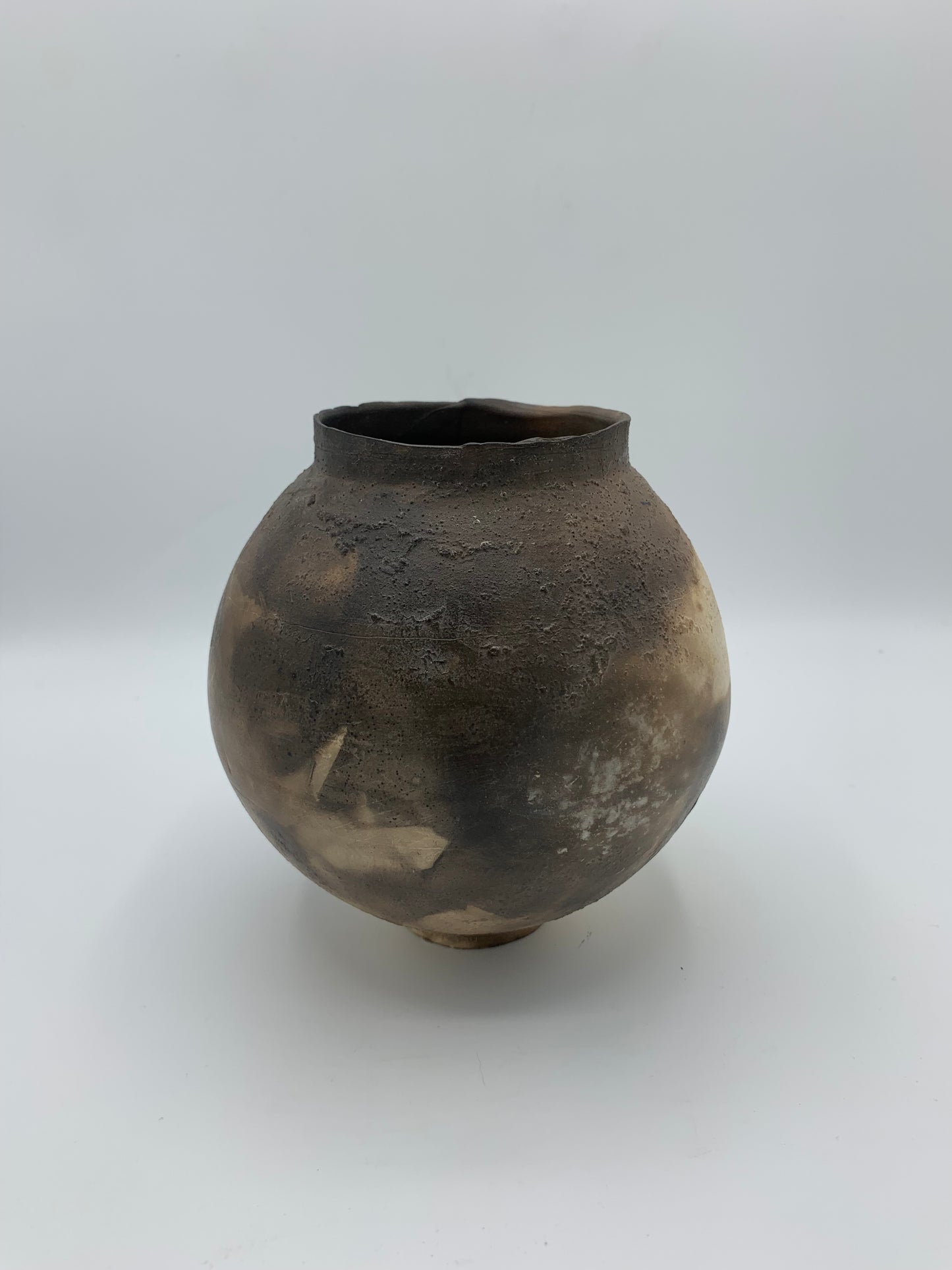Clay Smoked 'Moon' Jar