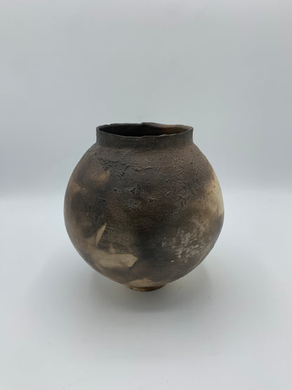 Clay Smoked 'Moon' Jar
