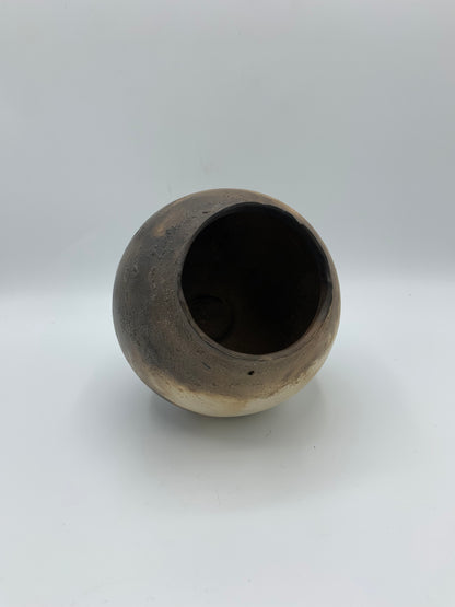 Clay Smoked 'Moon' Jar
