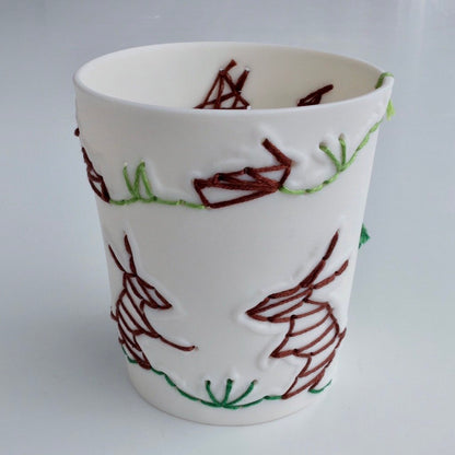 Stitched Porcelain Bunny Beaker